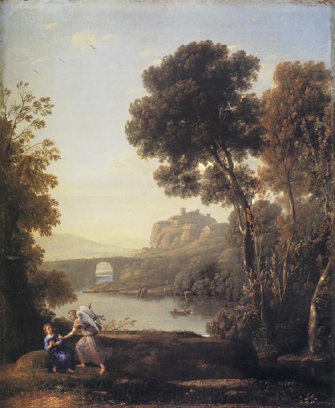 Claude Lorrain Landscape with Hagar and the Angel Norge oil painting art